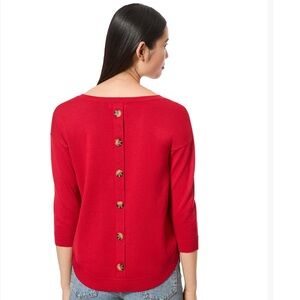 Women's Boat-Neck Button-Back Sweater